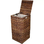 BirdRock Home Abaca Square Laundry Hamper - Hand Woven - Espresso