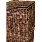 Panier à linge carré en abaca BirdRock Home - Tressé à la main - Espresso