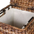 Panier à linge carré en abaca BirdRock Home - Tressé à la main - Espresso