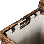 Panier à linge carré en abaca BirdRock Home - Tressé à la main - Espresso
