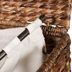 Panier à linge carré en abaca BirdRock Home - Tressé à la main - Espresso