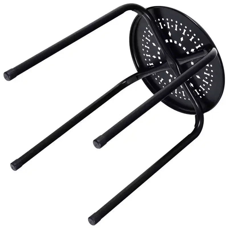 Costway Lot de 6 tabourets en métal empilables Daisy sans dossier rond pour cuisine, noir