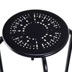 Costway Lot de 6 tabourets en métal empilables Daisy sans dossier rond pour cuisine, noir