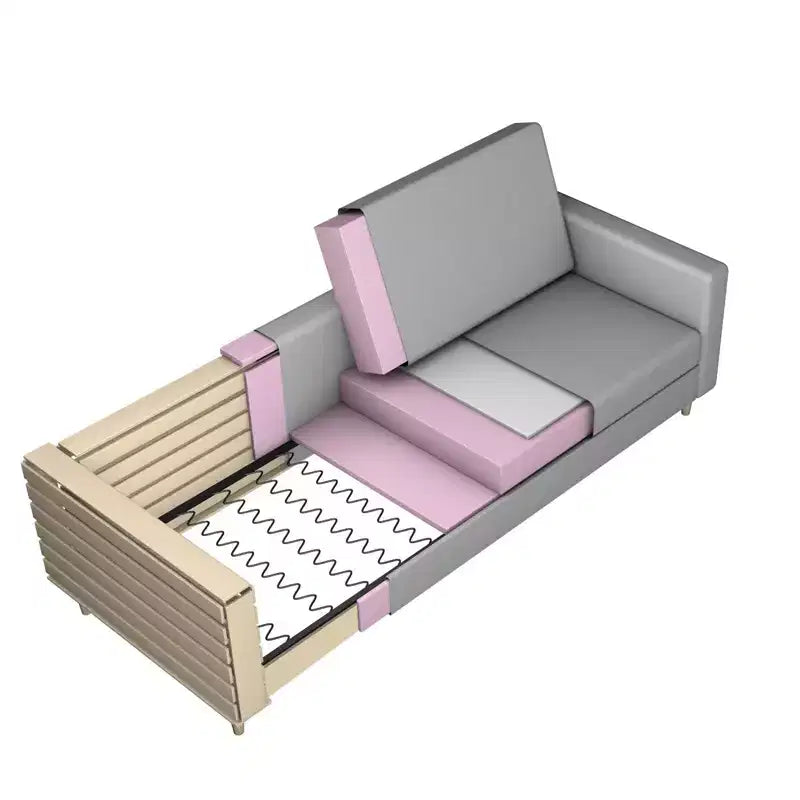 Costway Canapé moderne en tissu, causeuse rembourrée, lit de repos, 2 places, marron