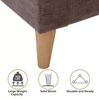 Costway Canapé moderne en tissu, causeuse rembourrée, lit de repos, 2 places, marron