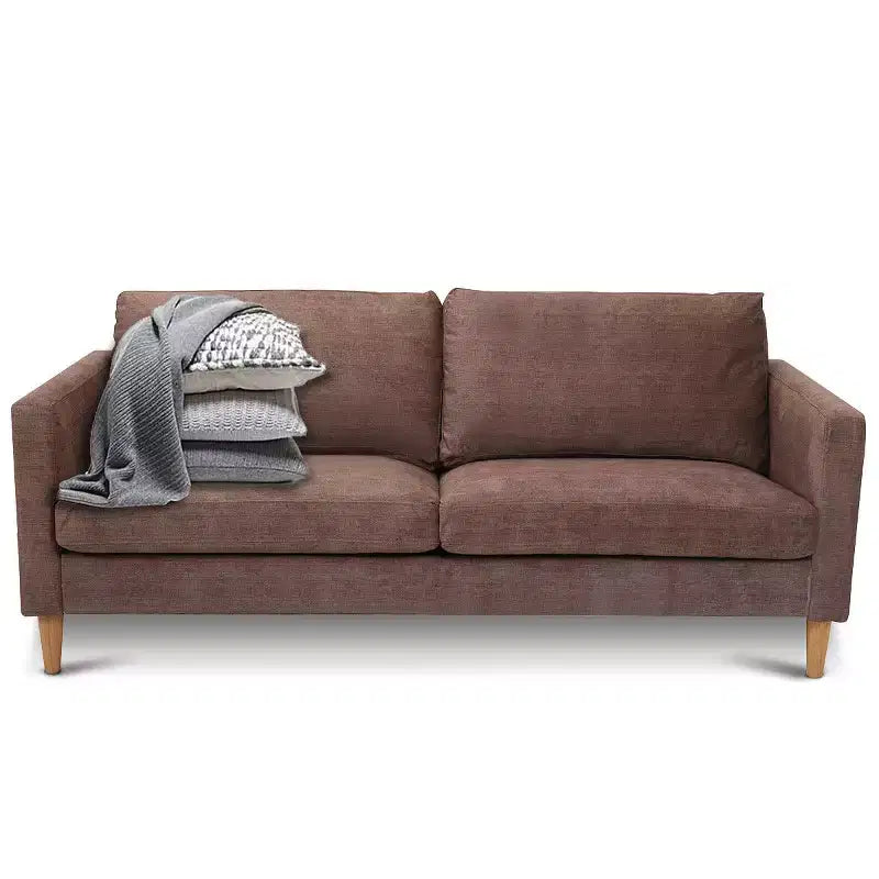 Costway Canapé moderne en tissu, causeuse rembourrée, lit de repos, 2 places, marron