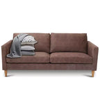 Costway Canapé moderne en tissu, causeuse rembourrée, lit de repos, 2 places, marron