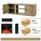 Meuble TV Costway 58" avec cheminée et console de divertissement, et foyer électrique de 18 po