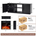 Meuble TV Costway 58" avec cheminée et console de divertissement, et foyer électrique de 18 po