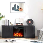 Meuble TV Costway 58" avec cheminée et console de divertissement, et foyer électrique de 18 po