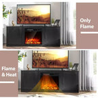 Meuble TV Costway 58" avec cheminée et console de divertissement, et foyer électrique de 18 po