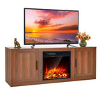 Meuble TV Costway 58" avec cheminée et console de divertissement, et foyer électrique de 18 po