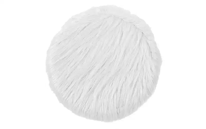 BirdRock Home Repose-Pieds Ottoman en Fausse Fourrure avec Pieds en Bois - Blanc