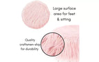 BirdRock Home Pouf Repose-Pieds en Fausse Fourrure avec Pieds Épingle à Cheveux - Rose