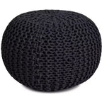 BirdRock Home Round Pouf Foot Stool Ottoman - Charcoal Grey