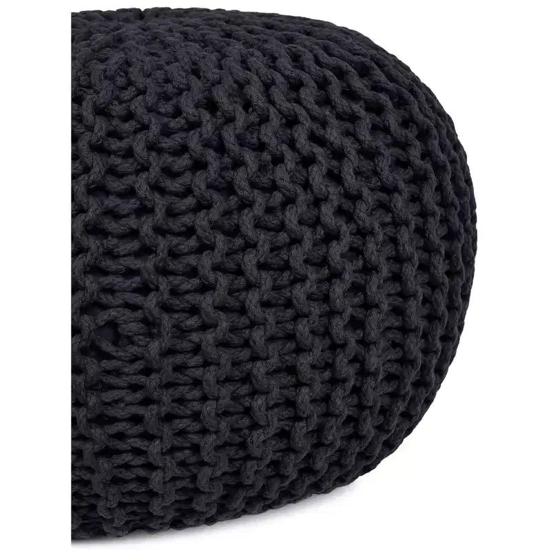 BirdRock Home Pouf Repose-Pied Rond Ottomane - Gris anthracite