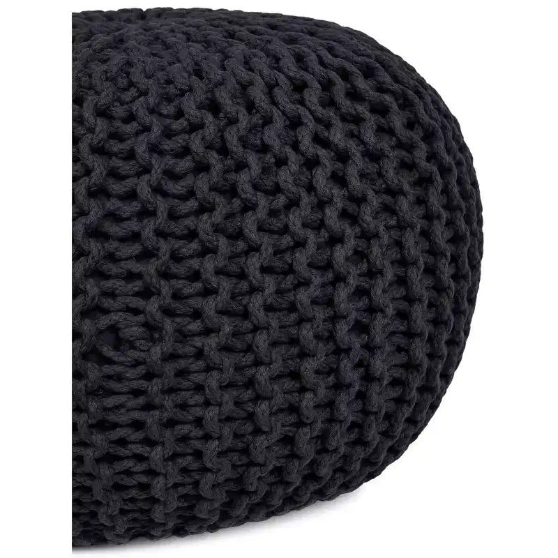 BirdRock Home Pouf Repose-Pied Rond Ottomane - Gris anthracite