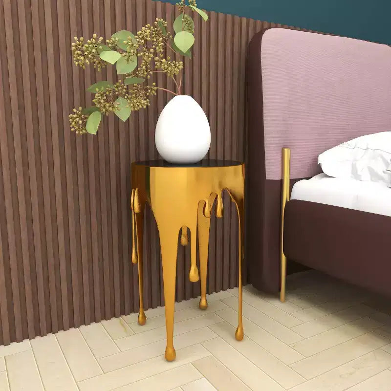 Table d'appoint contemporaine en aluminium fondu - Olivia & May