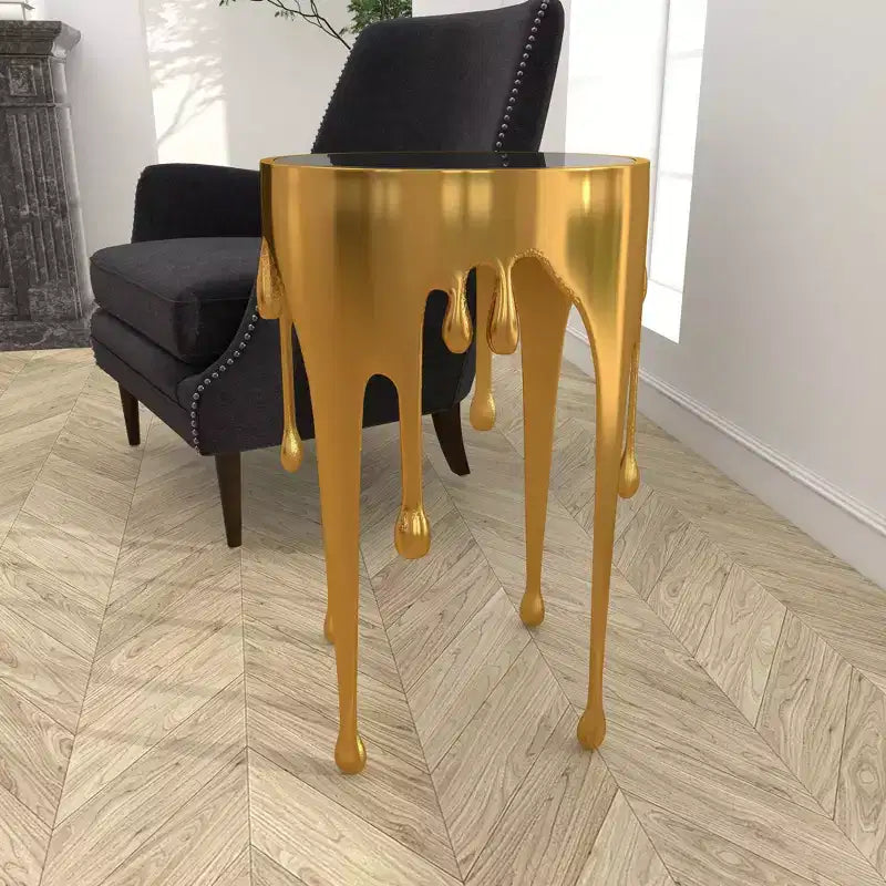 Table d'appoint contemporaine en aluminium fondu - Olivia & May