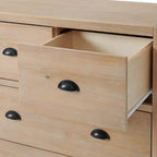 Ensemble de chambre à coucher 5 pièces Arden Wood avec deux tables de chevet à 2 tiroirs Bois flotté clair - Meubles Alaterre