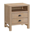 Ensemble de chambre à coucher 5 pièces Arden Wood avec deux tables de chevet à 2 tiroirs Bois flotté clair - Meubles Alaterre