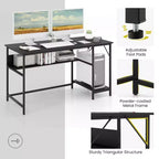 Costway Bureau d'ordinateur 55" avec station de charge, bureau PC à domicile avec 4 prises de courant