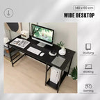Costway Bureau d'ordinateur 55" avec station de charge, bureau PC à domicile avec 4 prises de courant