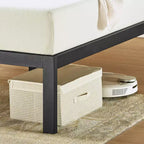Lit plateforme en métal Kasi de Best Price Mattress avec étagère et tête de lit à panneaux, noir