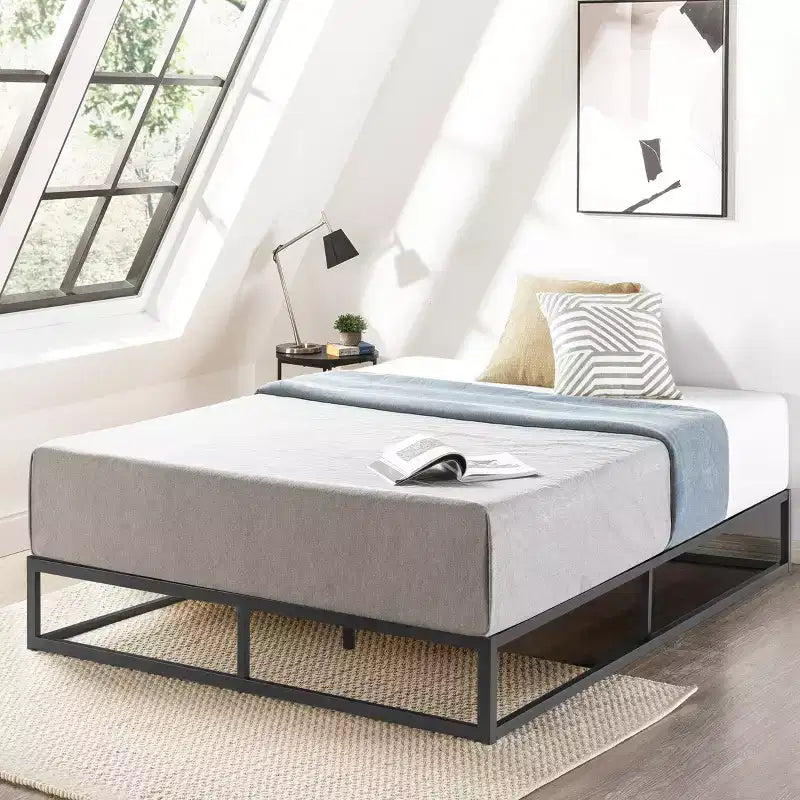 Best Price Mattress 10 cadre de lit plate-forme en métal Modernista noir