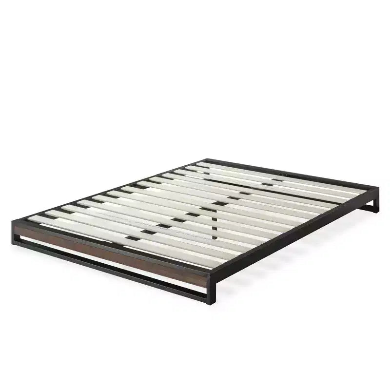 6 Suzanne Platform Bed Frame Gray Wash - Zinus