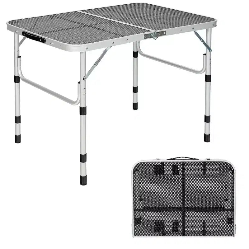 Costway Folding Grill Table for Camping Lightweight Aluminum Metal Grill Stand Table