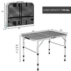 Table de barbecue pliante Costway pour camping, table support de barbecue en aluminium léger