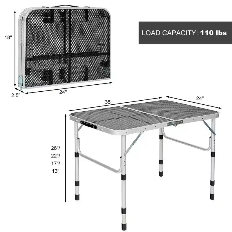 Table de barbecue pliante Costway pour camping, table support de barbecue en aluminium léger