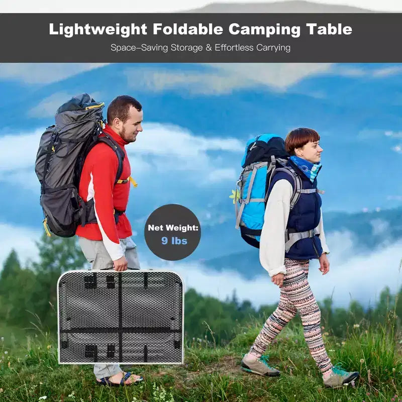 Table de barbecue pliante Costway pour camping, table support de barbecue en aluminium léger