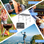 Table de barbecue pliante Costway pour camping, table support de barbecue en aluminium léger
