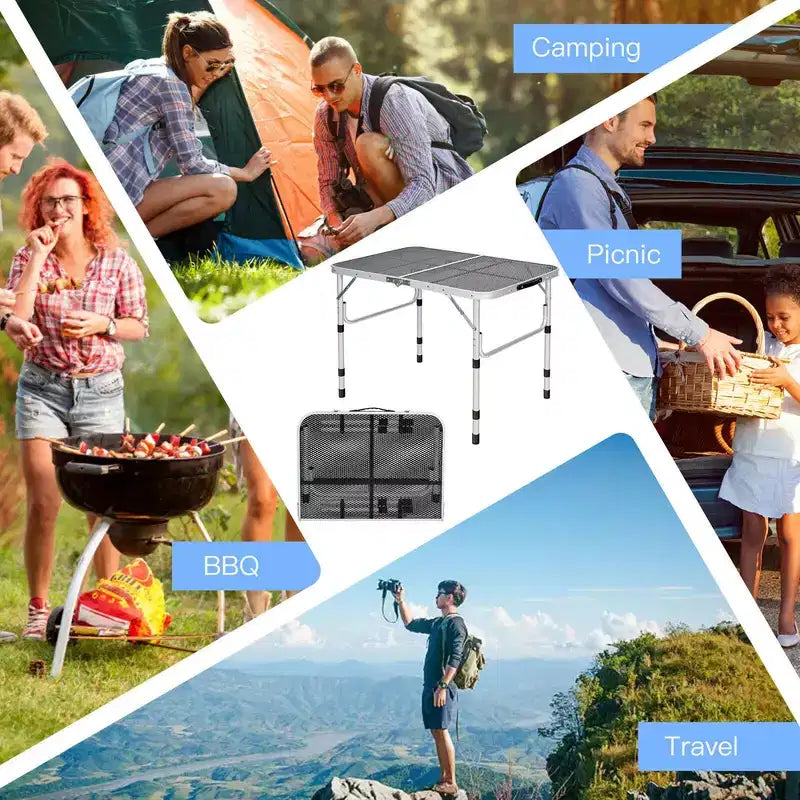 Table de barbecue pliante Costway pour camping, table support de barbecue en aluminium léger