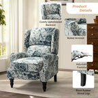 Fauteuil inclinable contemporain manuel moderne à oreilles avec pieds en bois d'hévéa Asikli | Karat Home – Gris