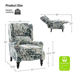 Fauteuil inclinable contemporain manuel moderne à oreilles avec pieds en bois d'hévéa Asikli | Karat Home – Gris