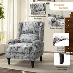Fauteuil inclinable contemporain manuel moderne à oreilles avec pieds en bois d'hévéa Asikli | Karat Home – Gris