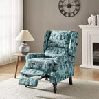 Fauteuil inclinable contemporain manuel moderne à oreilles avec pieds en bois d'hévéa Asikli | Karat Home – Gris