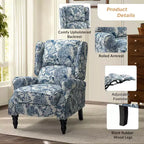 Fauteuil inclinable contemporain manuel moderne à oreilles avec pieds en bois d'hévéa Asikli | Karat Home – Gris