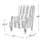Fauteuil inclinable contemporain manuel moderne à oreilles avec pieds en bois d'hévéa Asikli | Karat Home – Gris