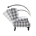 Fauteuil inclinable contemporain manuel moderne à oreilles avec pieds en bois d'hévéa Asikli | Karat Home – Gris