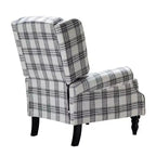 Fauteuil inclinable contemporain manuel moderne à oreilles avec pieds en bois d'hévéa Asikli | Karat Home – Gris