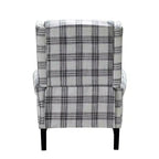 Fauteuil inclinable contemporain manuel moderne à oreilles avec pieds en bois d'hévéa Asikli | Karat Home – Gris