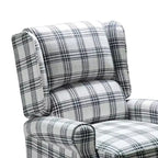 Fauteuil inclinable contemporain manuel moderne à oreilles avec pieds en bois d'hévéa Asikli | Karat Home – Gris