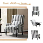 Fauteuil inclinable contemporain manuel moderne à oreilles avec pieds en bois d'hévéa Asikli | Karat Home – Gris