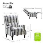 Fauteuil inclinable contemporain manuel moderne à oreilles avec pieds en bois d'hévéa Asikli | Karat Home – Gris