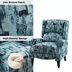 Fauteuil inclinable contemporain manuel moderne à oreilles avec pieds en bois d'hévéa Asikli | Karat Home – Gris