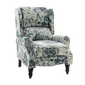 Fauteuil inclinable contemporain manuel moderne à oreilles avec pieds en bois d'hévéa Asikli | Karat Home – Gris
